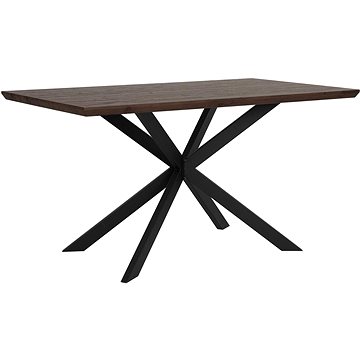 Jídelní stůl 140 x 80 cm, tmavé dřevo s černým SPECTRA, 168946 (beliani_168946)