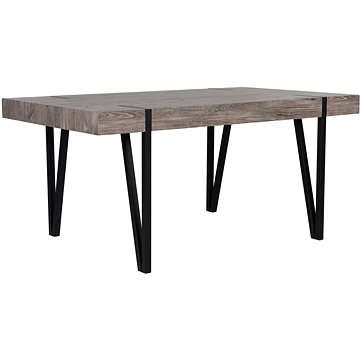 Jídelní stůl 150 x 90 cm, tmavé dřevo s černou ADENA, 168914 (beliani_168914)