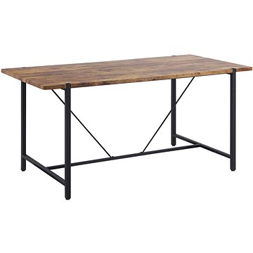 Jídelní stůl 160 x 80 cm tmavé dřevo s černou SARITAS, 310088 (beliani_310088)
