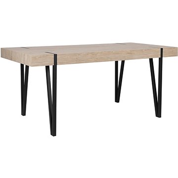Jídelní stůl 180 x 90 cm, světlé dřevo s černou ADENA, 168921 (beliani_168921)