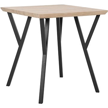 Jídelní stůl 70 x 70 cm, světlé dřevo s černým BRAVO, 168939 (beliani_168939)