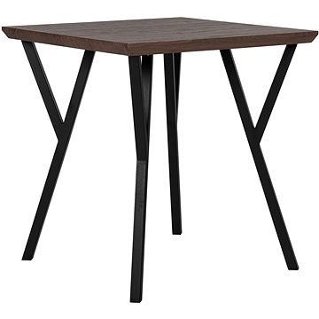 Jídelní stůl 70 x 70 cm, tmavé dřevo s černým BRAVO, 168937 (beliani_168937)