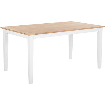 Jídelní stůl dřevěný světle hnědý / bílý 150 x 90 cm GEORGIA, 162779 (beliani_162779)