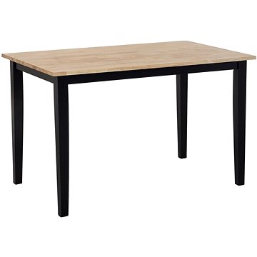 Jídelní stůl dřevěný světle hnědý / černý 120 x 75 cm HOUSTON, 162831 (beliani_162831)