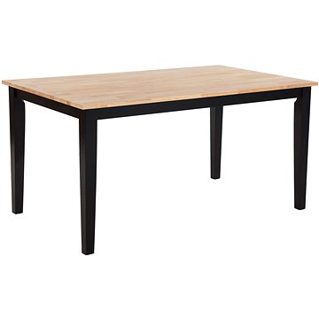 Jídelní stůl dřevěný světle hnědý / černý 150 x 90 cm GEORGIA, 162780 (beliani_162780)