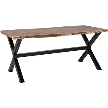 Jídelní stůl hnědý/černý 200 x 95 cm VALBO , 164519 (beliani_164519)