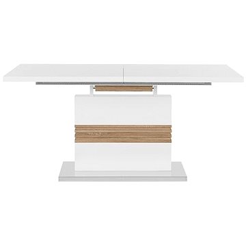 Jídelní stůl rozkládací bílá světlé dřevo 160/200x90 cm SANTANA, 144745 (beliani_144745)