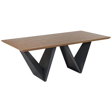 Jídelní stůl v tmavém odstínu dřeva a černé barvě SINTRA, 151420 (beliani_151420)