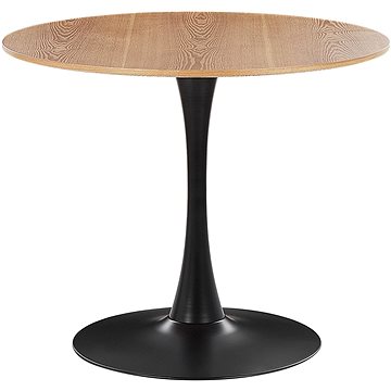 Kulatý jídelní stůl 90 cm světlé dřevo / černá BOCA, 312071 (beliani_312071)