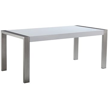 Luxusní bílý nerezový stůl 180x90 cm ARCTIC I, 58848 (beliani_58848)