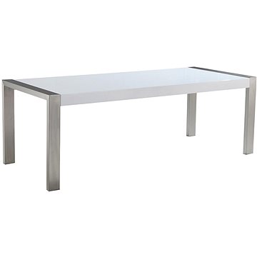 Luxusní bílý nerezový stůl 220 x 90 cm ARCTIC I, 58851 (beliani_58851)
