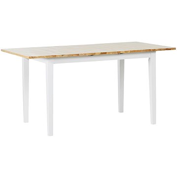 Rozkládací jídelní stůl 120/150 x 80 cm světlé dřevo s bílou HOUSTON, 251851 (beliani_251851)