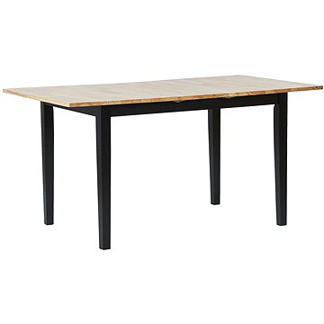 Rozkládací jídelní stůl 120/150 x 80 cm světlé dřevo s černou HOUSTON, 251850 (beliani_251850)