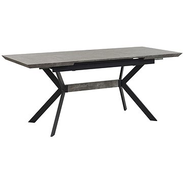 Rozkládací jídelní stůl 140/180 x 80 cm šedý s černou BENSON, 245001 (beliani_245001)