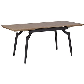 Rozkládací jídelní stůl 140/180 x 80 cm tmavé dřevo s černou BARBOSA, 233820 (beliani_233820)