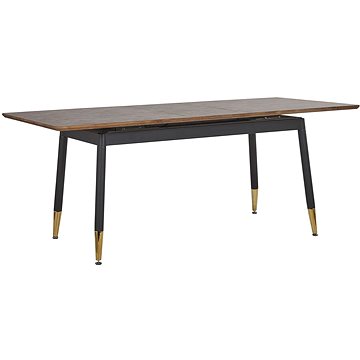 Rozkládací jídelní stůl 160/200 x 90 cm tmavé dřevo s černou CALIFORNIA, 233864 (beliani_233864)