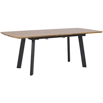 Rozkládací jídelní stůl 160/200 x 90 cm tmavé dřevo s černou SALVADOR, 251912 (beliani_251912)
