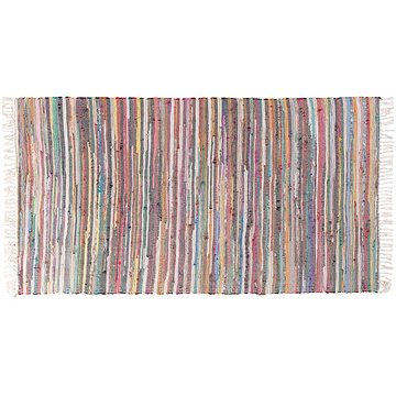 Krátkovlasý světlý barevný bavlněný koberec 80x150 cm DANCA, 55204 (beliani_55204)