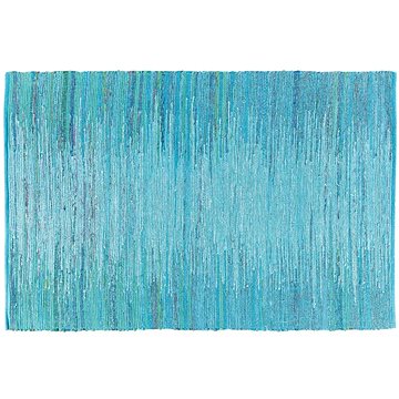 Modrý tkaný bavlněný koberec 140x200 cm MERSIN, 57564 (beliani_57564)