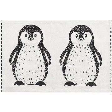 Dětský koberec s potiskem tučňáků 60 x 90 cm černobílý HAJDARABAD, 249961 (beliani_249961)