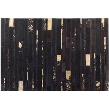 Hnědozlatý patchwork koberec z hovězí kůže 140x200 cm ARTVIN, 57754 (beliani_57754)