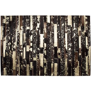 Hnědozlatý patchwork koberec z hovězí kůže 160x230 cm ARTVIN, 57755 (beliani_57755)