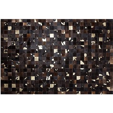 Hnědozlatý patchwork kožený koberec 160x230 cm BANDIRMA, 57893 (beliani_57893)
