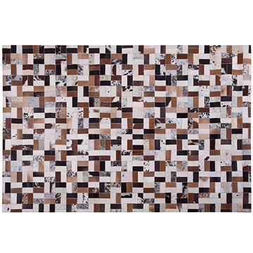Hnědo-béžový kožený koberec 160x230 cm CESME, 60803 (beliani_60803)