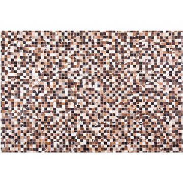 Hnědý patchwork kožený koberec 160x230 cm KONYA, 62723 (beliani_62723)