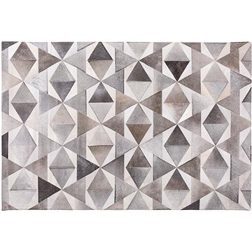 Šedý kožený koberec 140x200 cm ALAKA, 74094 (beliani_74094)