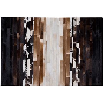 Černo-béžový kožený koberec 140x200 cm DALYAN, 74963 (beliani_74963)