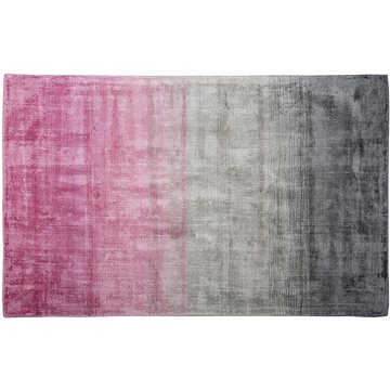 Koberec šedě-růžový 140 x 200 cm krátkovlasý ERCIS, 108534 (beliani_108534)