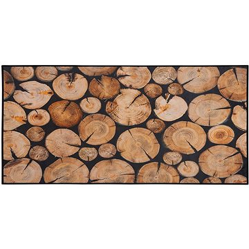 Hnědý koberec s motivem dřeva KARDERE 80 x 150 cm, 116889 (beliani_116889)