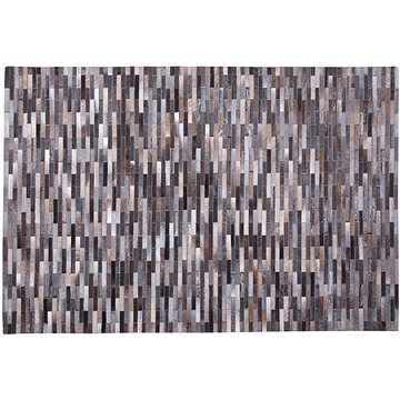 Kožený koberec šedo hnědý 140 x 200 cm AHILLI, 125333 (beliani_125333)