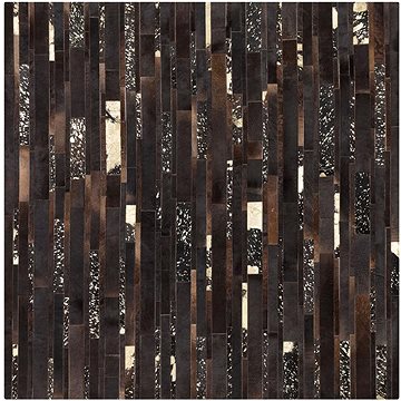 Hnědozlatý patchwork koberec z hovězí kůže 200x200 cm ARTVIN, 132402 (beliani_132402)