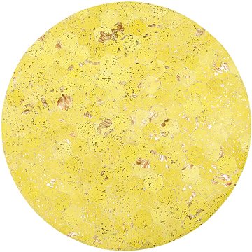 Kožený koberec žlutý ? 140 cm ZEYTIN, 159165 (beliani_159165)