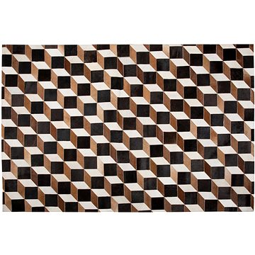 Kožený koberec bílý 140 x 200 cm ALPKOY, 160461 (beliani_160461)
