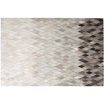 Šedobílý kožený koberec MALDAN 140 x 200 cm, 160585 (beliani_160585)