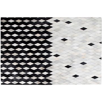 Šedočerný kožený koberec MALDAN 140 x 200 cm, 160587 (beliani_160587)