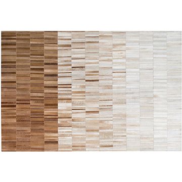 Béžový kožený koberec 140 x 200 cm YAGDA, 160796 (beliani_160796)