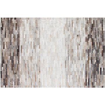 Hnědošedý kožený koberec 140 x 200 cm SINNELI, 160843 (beliani_160843)