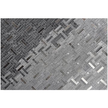 Kožený koberec 140 x 200 cm šedý DARA, 169769 (beliani_169769)