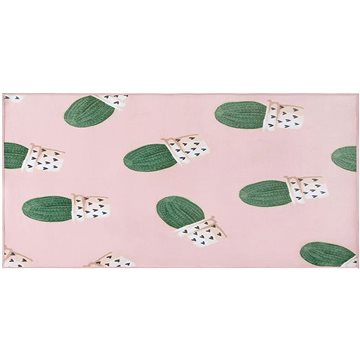 Růžový koberec se vzorem kaktus 80 x 150 cm. ELDIVAN, 176428 (beliani_176428)