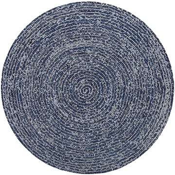 Kulatý džínový koberec ? 140 cm tmavě modrý BULUCA, 181496 (beliani_181496)