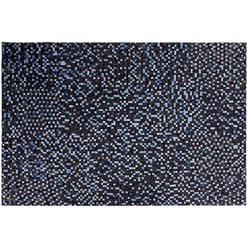 Kožený koberec 160 x 230 cm hnědo-modrý IKISU, 200526 (beliani_200526)