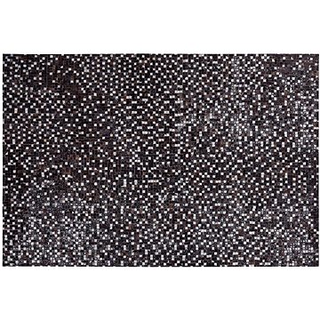 Kožený patchwork koberec 140 x 200 cm hnědý AKKESE, 200547 (beliani_200547)