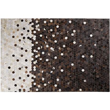 Kožený patchworkový koberec 160 x 230 cm hnědočerný EYIM, 200552 (beliani_200552)