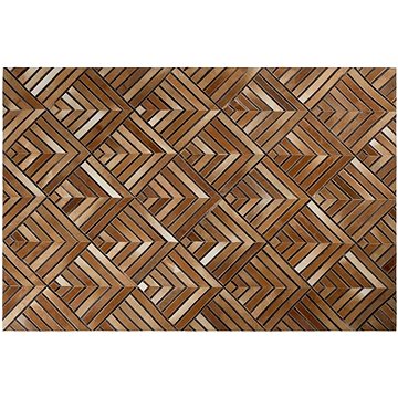 Hnedý kožený koberec 160 x 230 cm TEKIR, 202890 (beliani_202890)