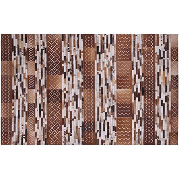Hnedý kožený koberec 140 x 200 cm HEREKLI, 202893 (beliani_202893)