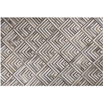Béžový kožený koberec 140 x 200 cm TEKIR, 202898 (beliani_202898)